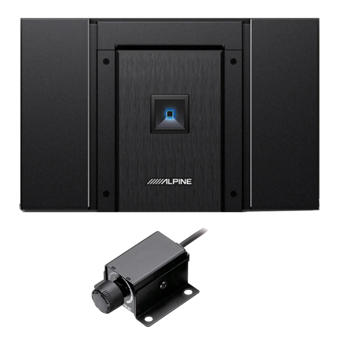 Alpine HDA-M80 Status High-Resolution Mono Amplifier | RUX-KNOB.2 Remote Bass Level Control - Bundle