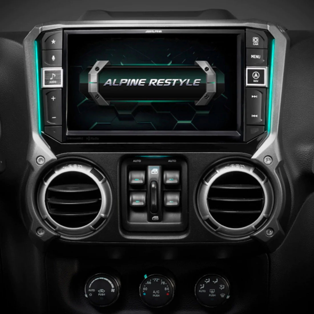 Alpine I509-WRA-JK Restyle 9" Custom-Fit Digital Multimedia Receiver for select 2011 -18 Jeep Wrangler JK Models (I509WRAJK)