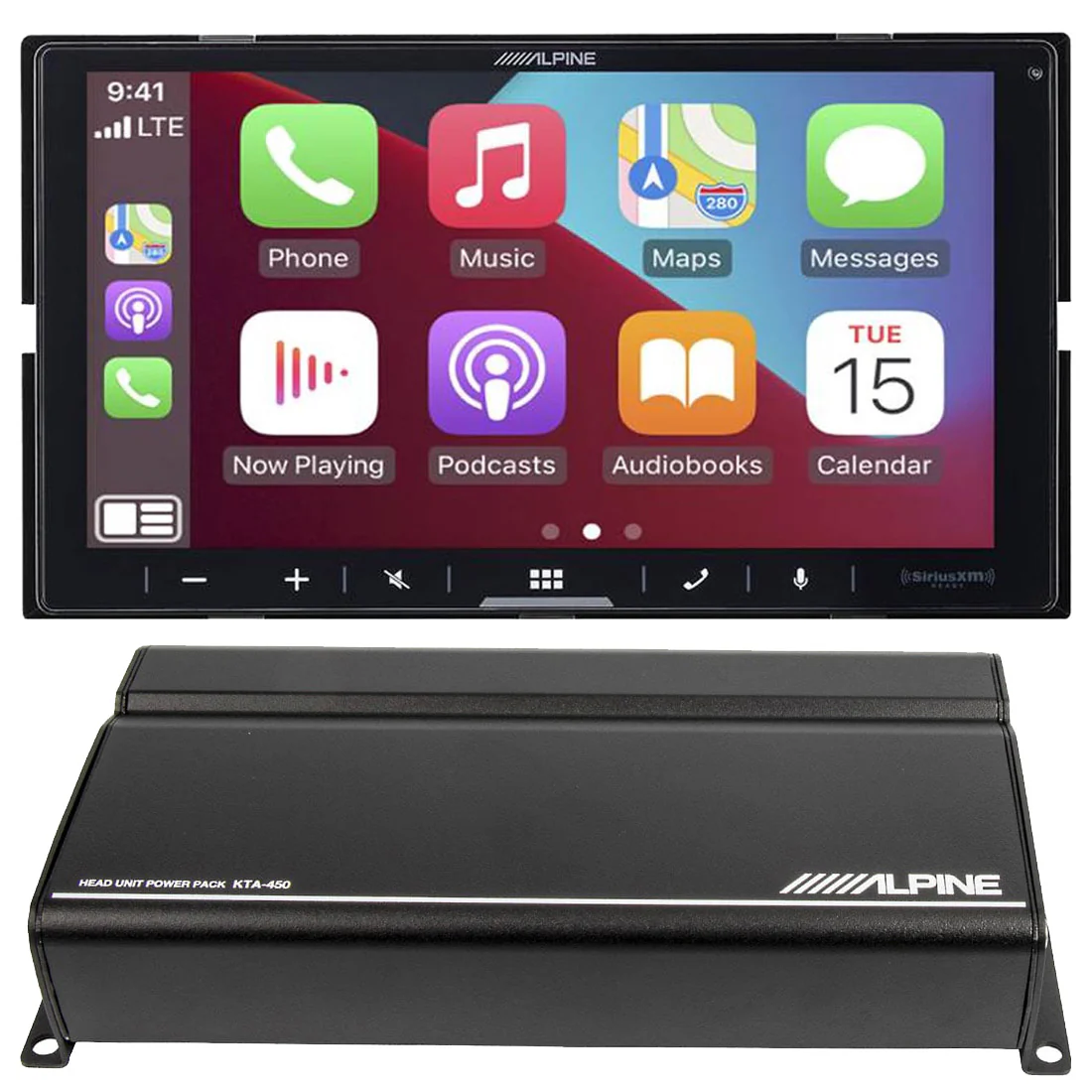 Alpine iLX-W670 7" Digital Multimedia Receiver | Alpine KTA-450 Power Pack Compact 4-Channel Amplifier - Bundle