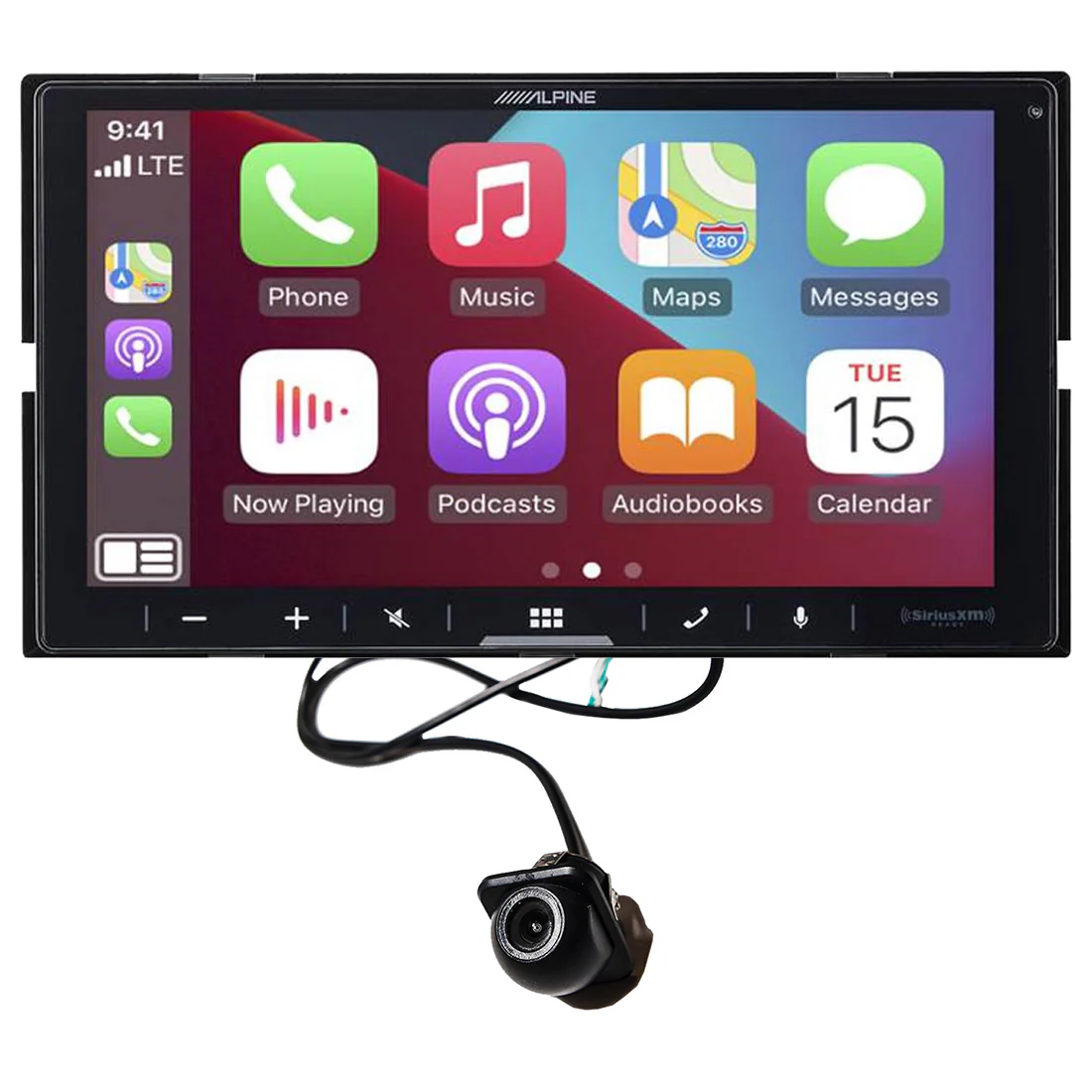 Alpine iLX-W670 7" Digital Multimedia Receiver | EchoMaster RVC 5721 Push In Rear/Front View Backup Camera - Bundle