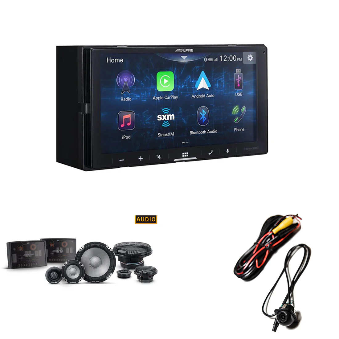 Alpine iLX-W670 Digital Multimedia Receiver | EchoMaster RVC 5721 Backup Camera | Alpine R2-S653 Speaker Set - Bundle
