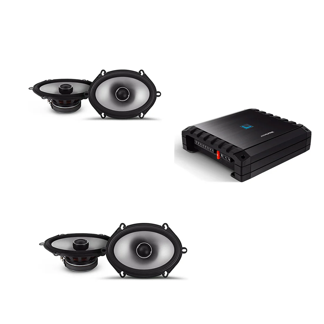 Alpine S2-S68 Speakers (Set Of 2) | Alpine S2-A36F Channel Amplifier - Bundle