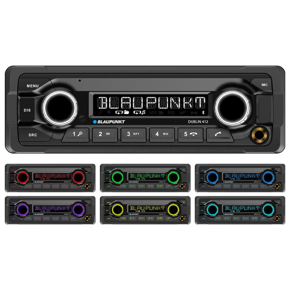 Blaupunkt DUBLIN 412 12V Single DIN Heavy Duty Mechless Receiver - Image 2