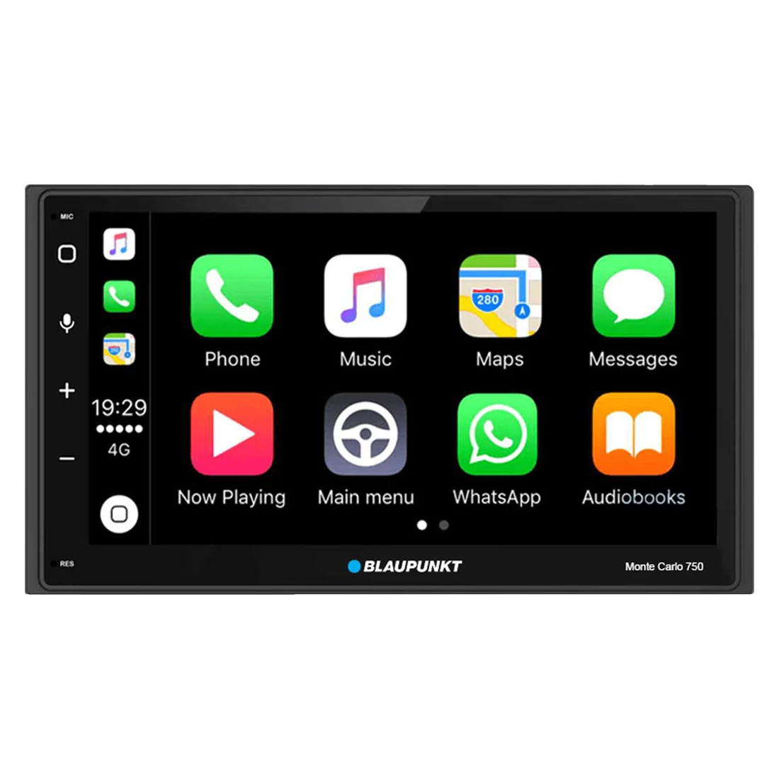 Blaupunkt MONTECARLO750 6.8" Double DIN Mechless Receiver with Wireless Apple CarPlay and Android Auto (MONTECARLO750)