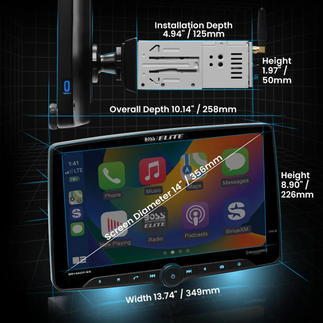 Boss Audio Elite BE14ACP.WXC Digital Multimedia Receiver and Backup Camera (BE14ACP.WXC) - Image 10