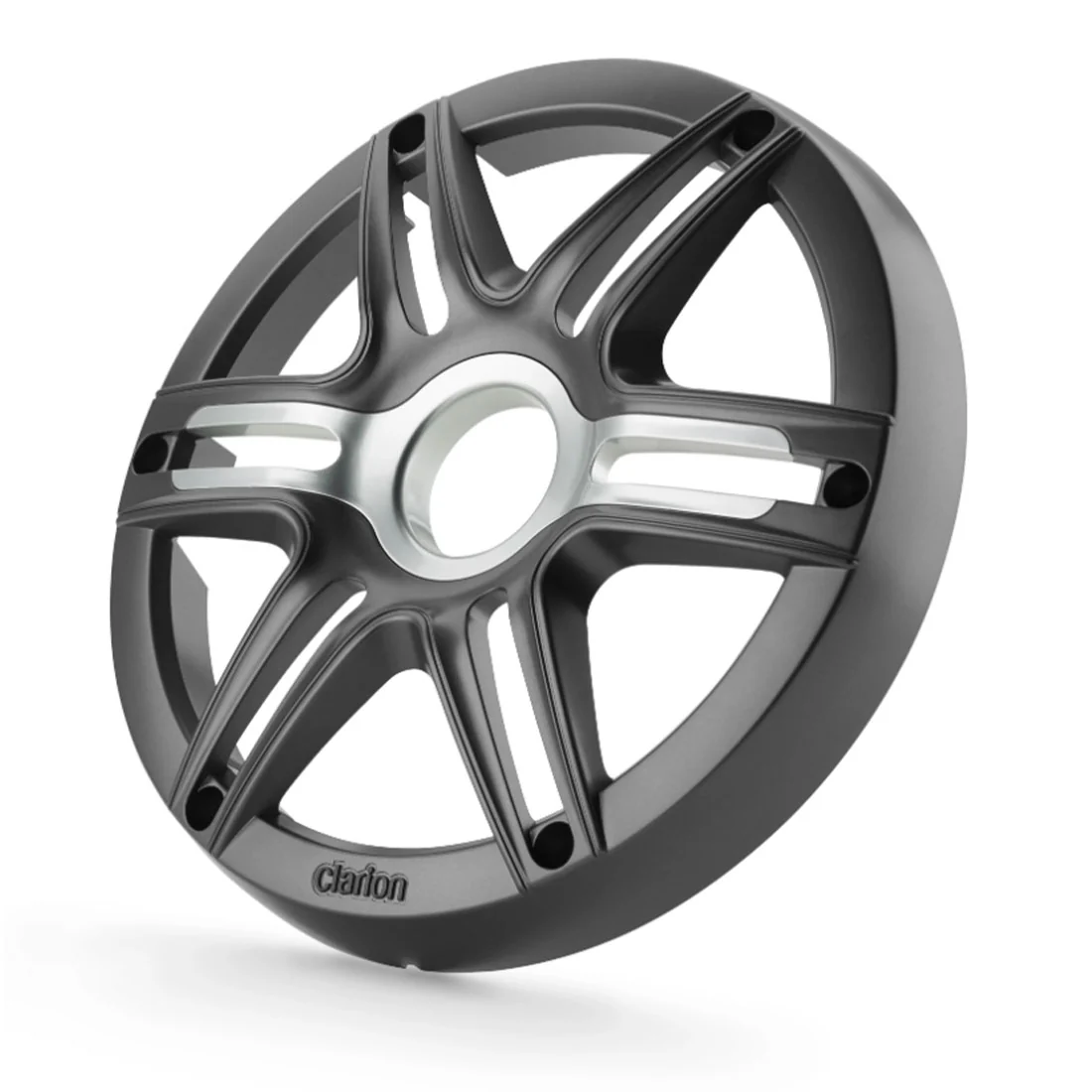 Clarion CMGP-101 10" Subwoofer Grille for CMSP-101RGB - White & Metallic Gray (CMGP101SW) - Image 2