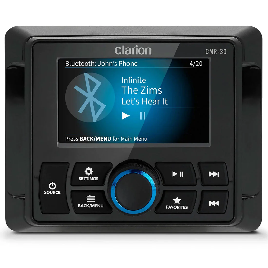 Clarion CMR-30 Marine Wired Remote with Full-Color LCD Display - #92809 (CMR30)
