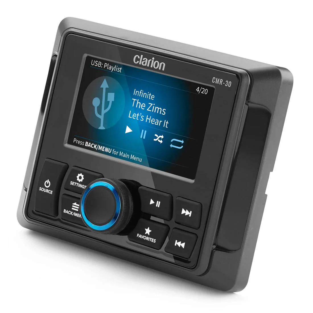 Clarion CMR-30 Marine Wired Remote with Full-Color LCD Display - #92809 (CMR30) - Image 2