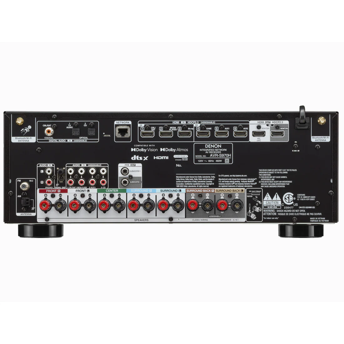 Denon AVR-S970H 7.2 Channel 8K Receiver | Polk Audio Monitor XT70 5.1.2 Home Theater Bundle #1 - Image 3
