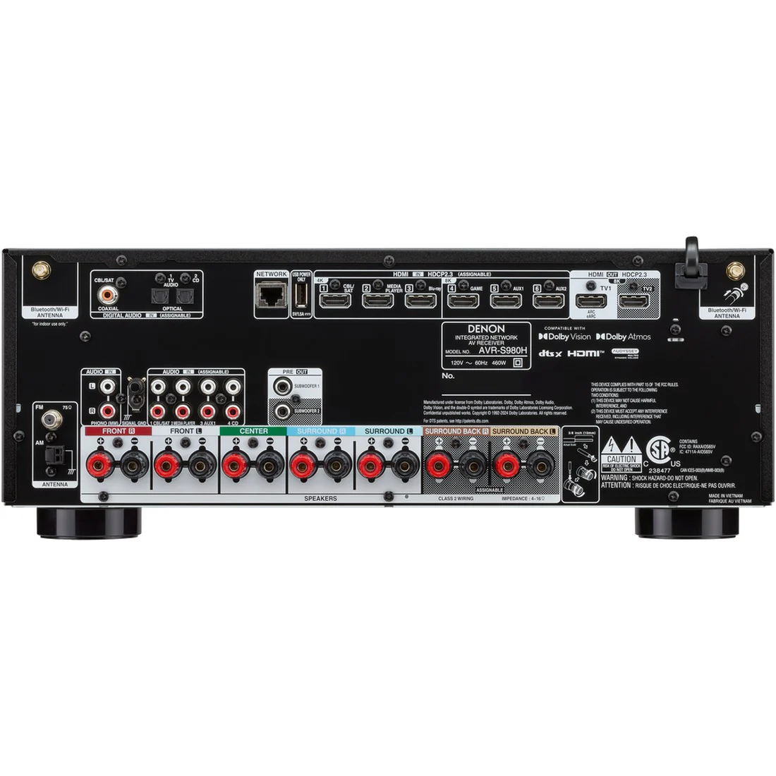 Denon AVR-S980H 7.2 Ch. AV Receiver | Klipsch R-800FB Reference 5.1 Speaker Bundle #1 - Image 3