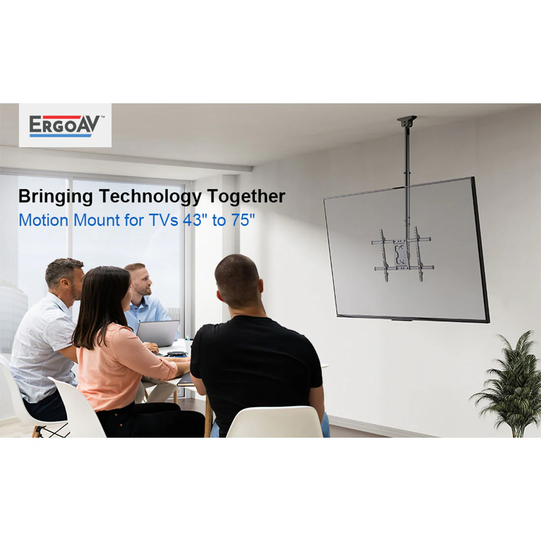 ErgoAV ERMCL1-01B Ceiling Mount for TVs 43" to 75" (ERMCL101B) - Image 4