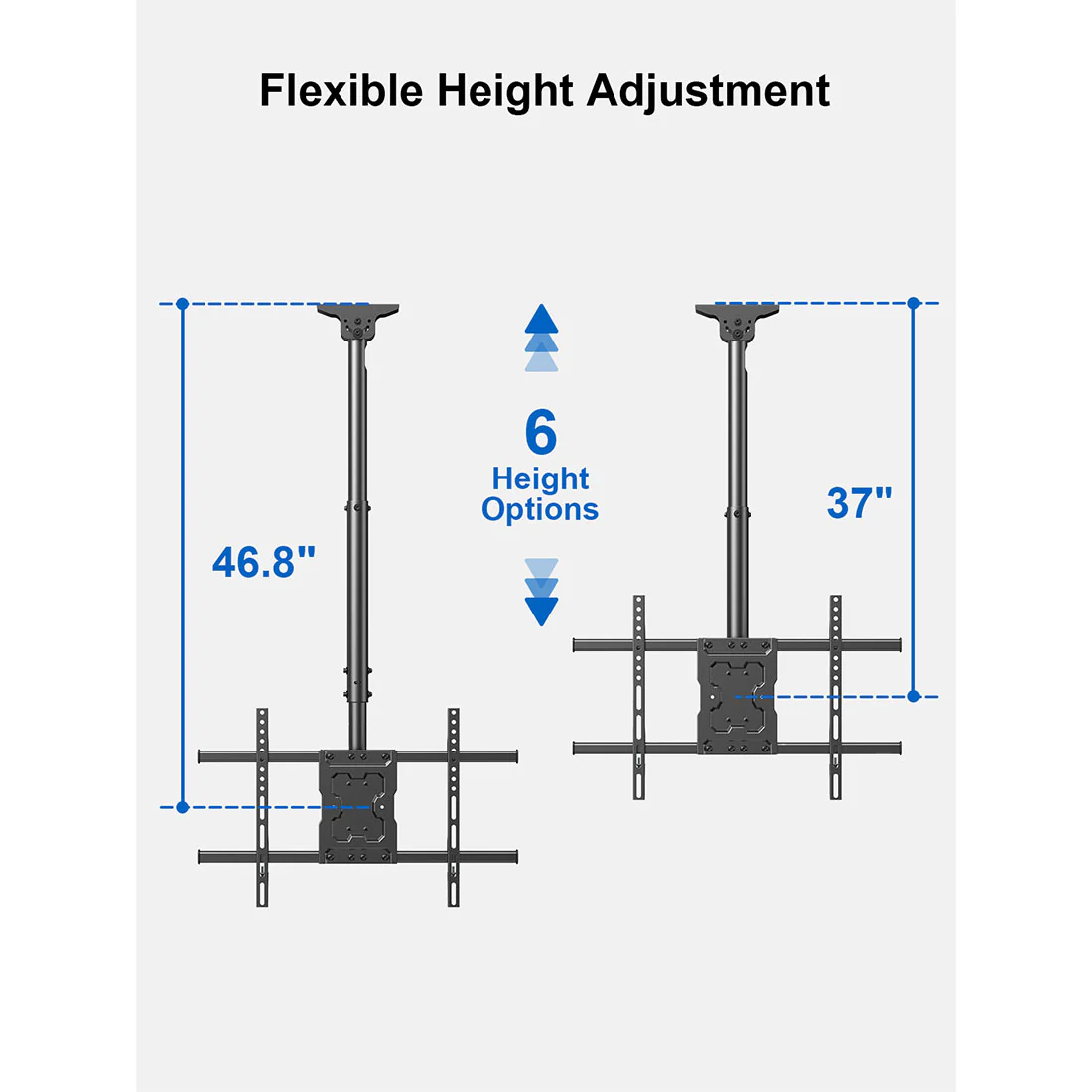 ErgoAV ERMCL1-01B Ceiling Mount for TVs 43" to 75" (ERMCL101B) - Image 7