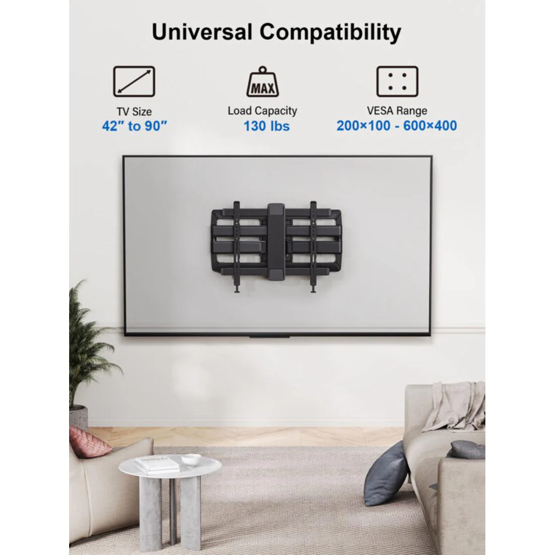 ErgoAV ERMML4-01B Full Motion Mount for 42"-90" TVs (ERMML401B) - Image 7