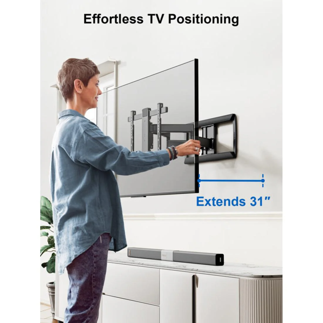 ErgoAV ERMML4-01B Full Motion Mount for 42"-90" TVs (ERMML401B) - Image 8