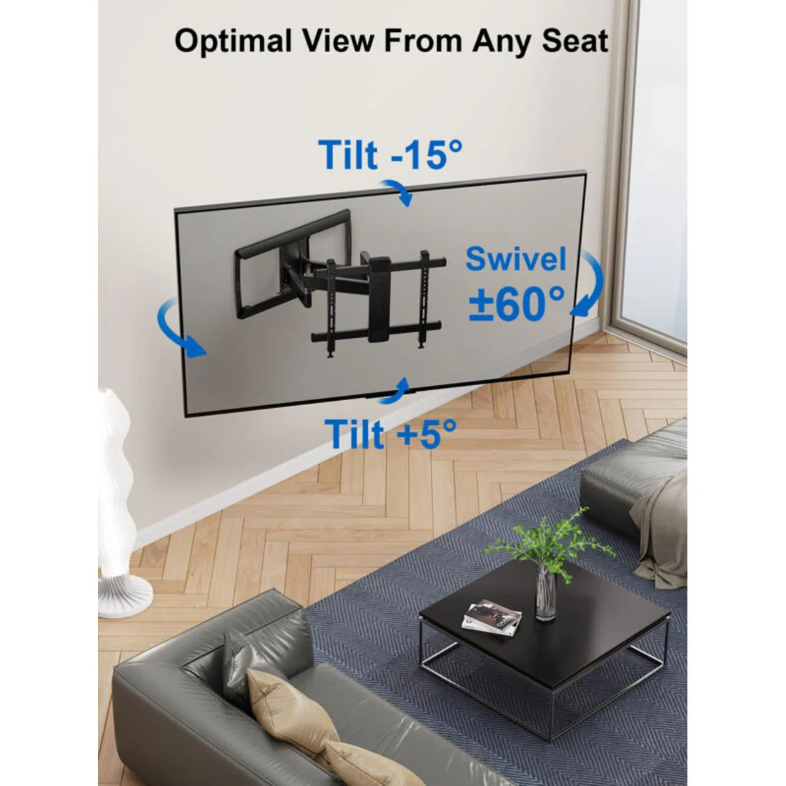 ErgoAV ERMML4-01B Full Motion Mount for 42"-90" TVs (ERMML401B) - Image 9