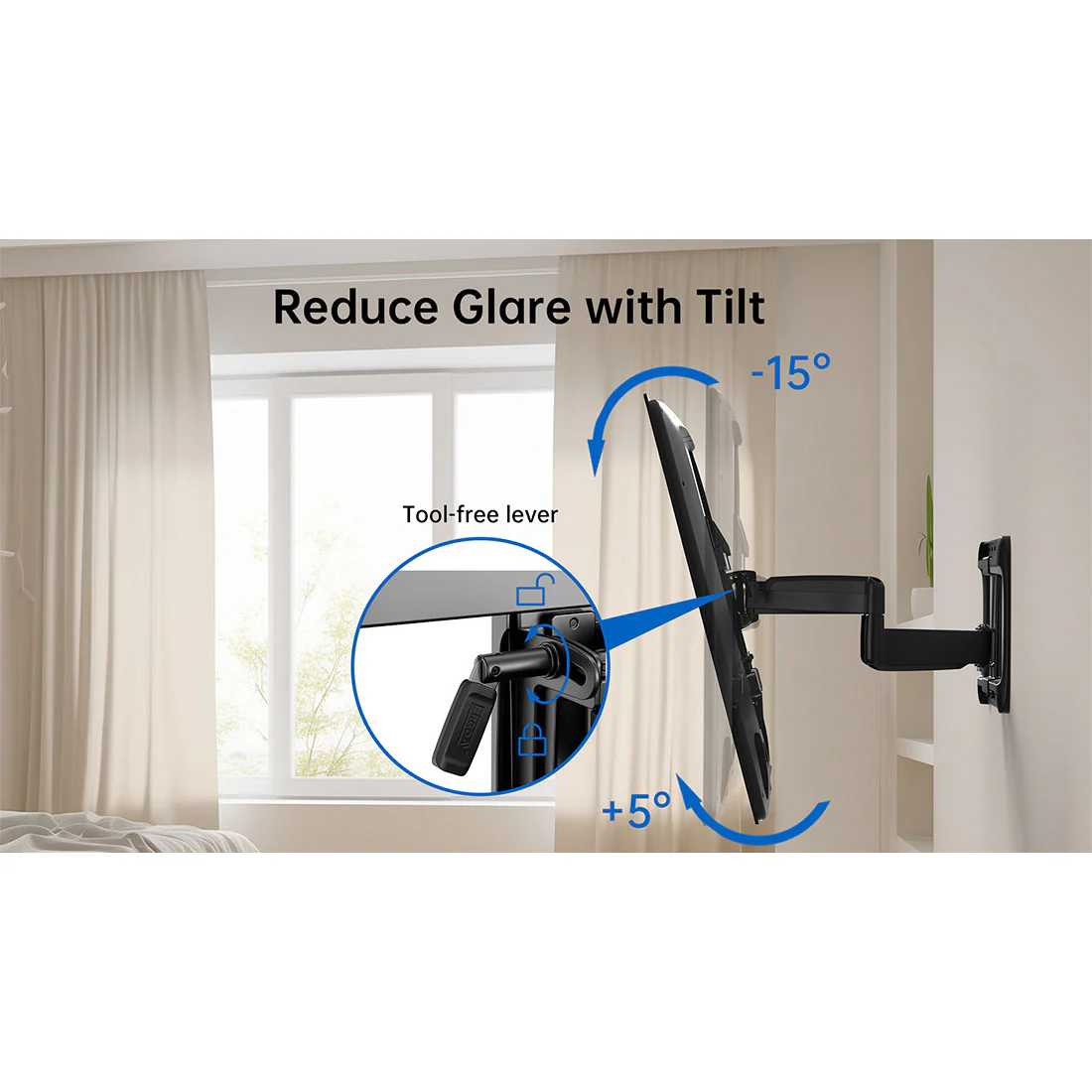 ErgoAV ERMML6-01B Large Motion TV Mount 42"-90" TVs (ERMML601B) - Image 6