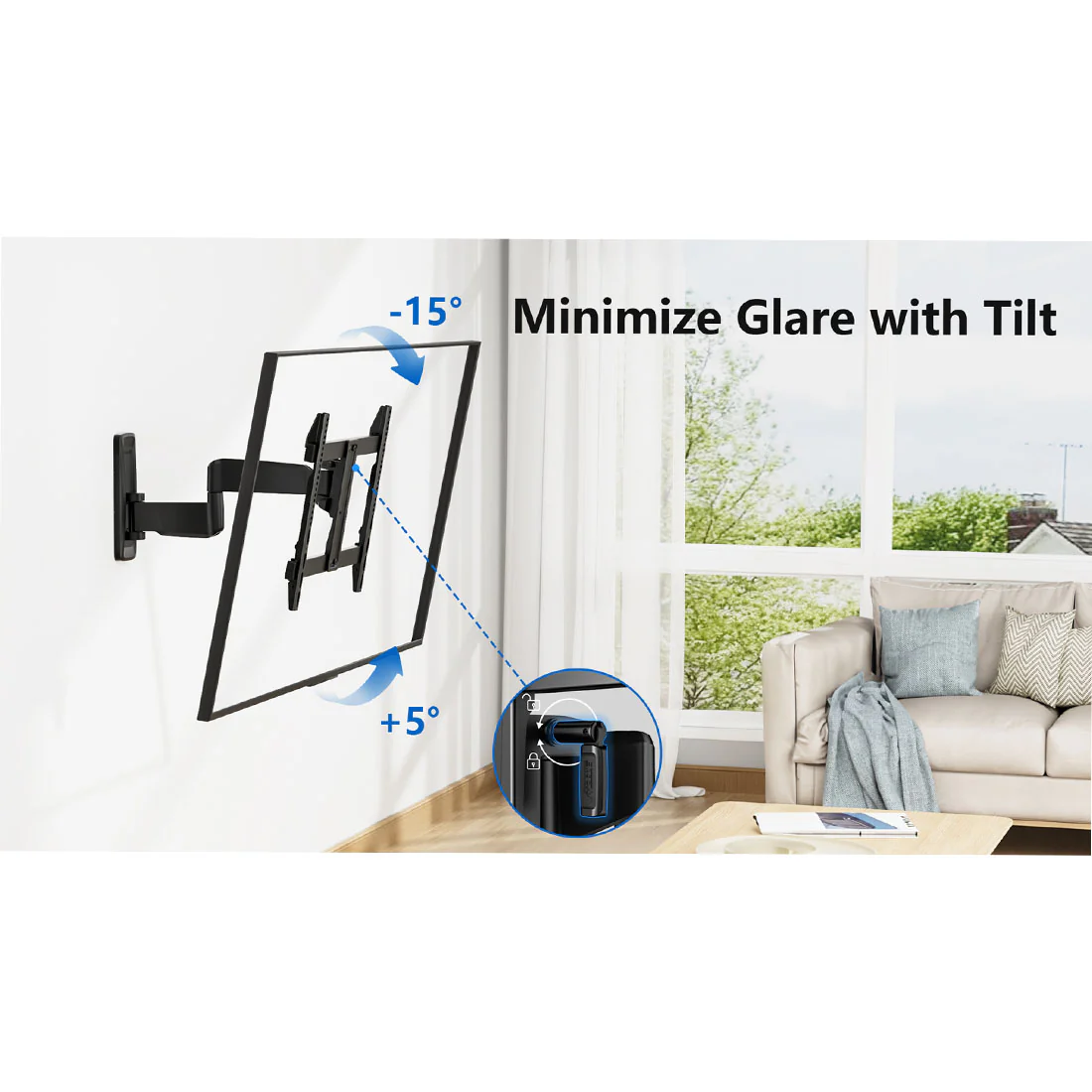 ErgoAV ERMMM9-01B Medium Motion TV Mount 32"-65" TVs (ERMMM901B) - Image 11