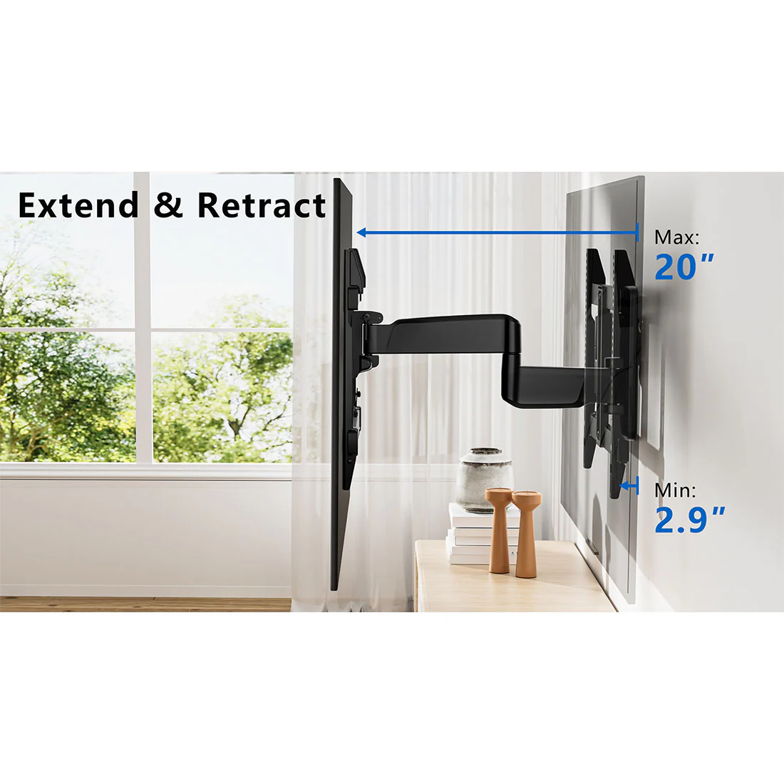 ErgoAV ERMMM9-01B Medium Motion TV Mount 32"-65" TVs (ERMMM901B) - Image 9