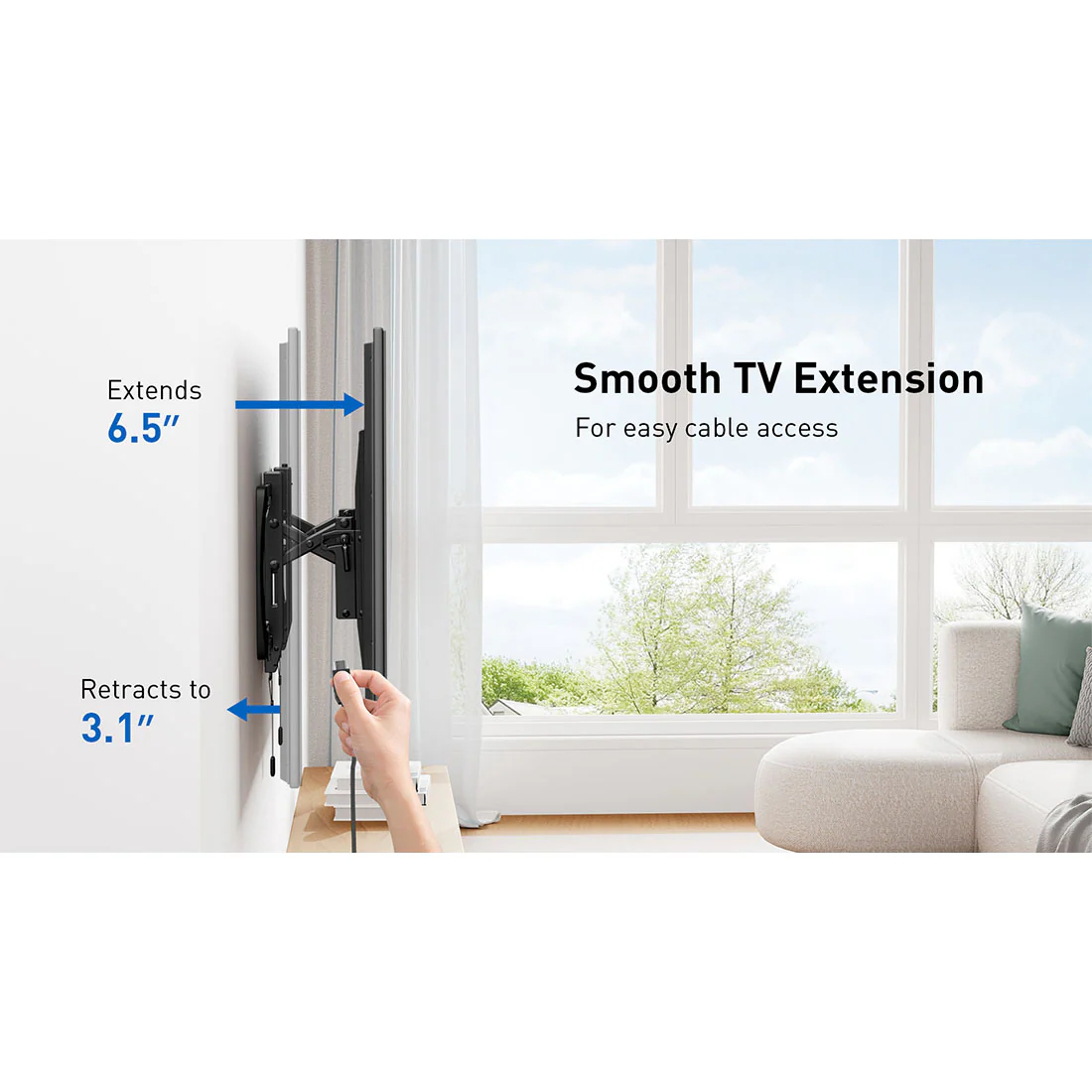 ErgoAV ERMTL7-01B Large Extend & Tilt TV Mount 42"-99" TVs (ERMTL701B) - Image 11