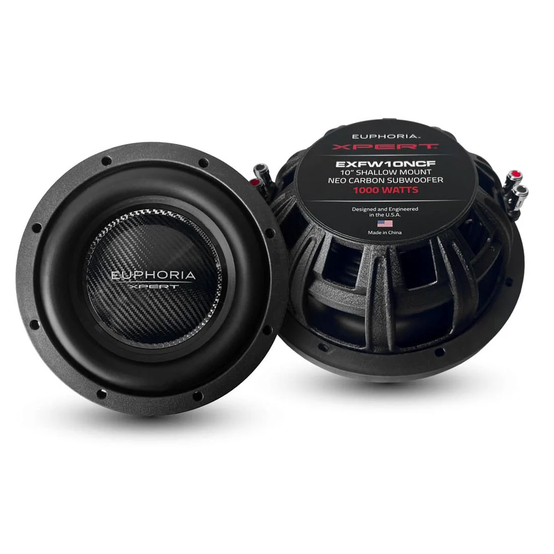 Euphoria XPERT EXFW10NCF 10" NEO Carbon Fiber Shallow Mount Subwoofer (EXFW10NCF)