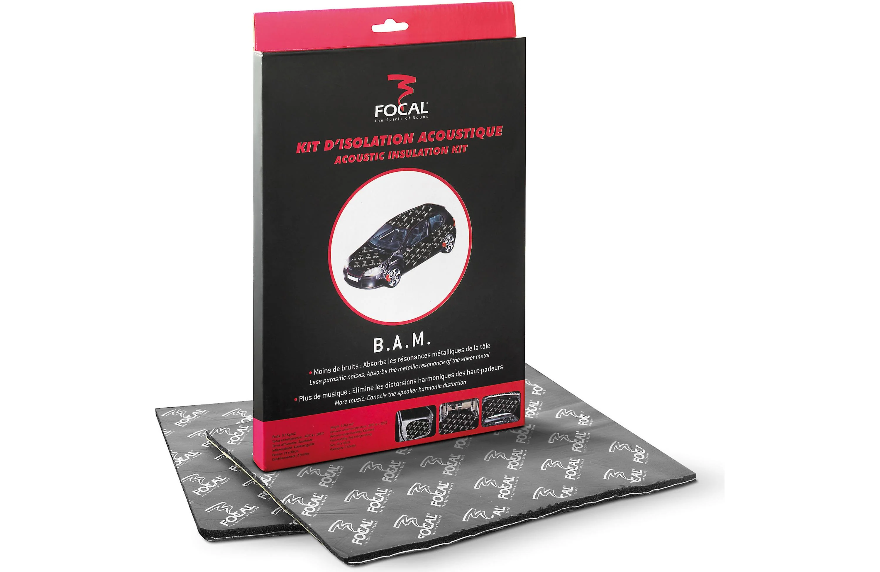 Focal B.A.M. Acoustic Insulation Kit Two 8-1/4" x 11-13/16" Sheets (BAM)