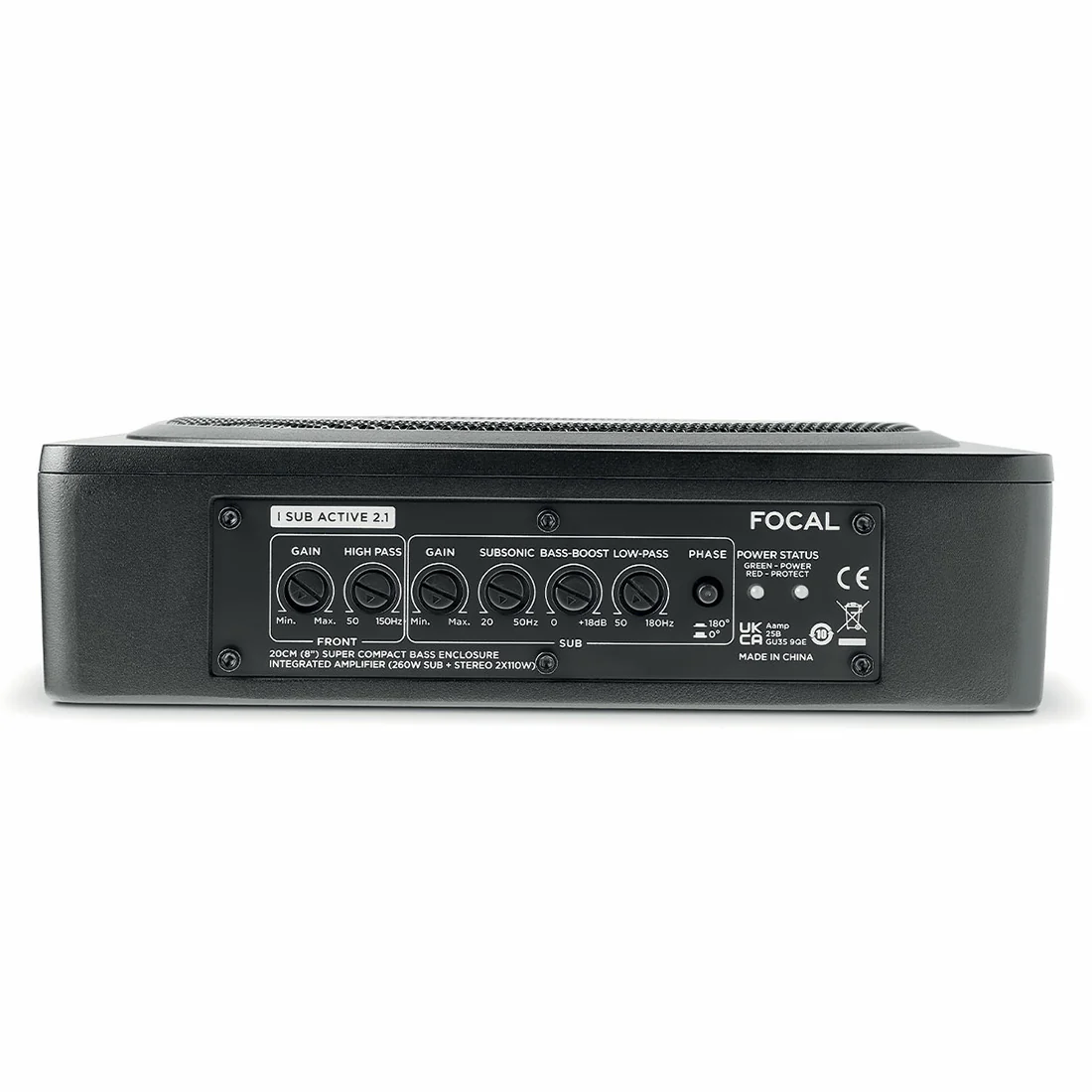 Focal ISUB ACTIVE 2.1 8" 130W RMS Flat Subwoofer with 2-Channel Amplifier - Each (ISUBACTIVE21) - Image 2