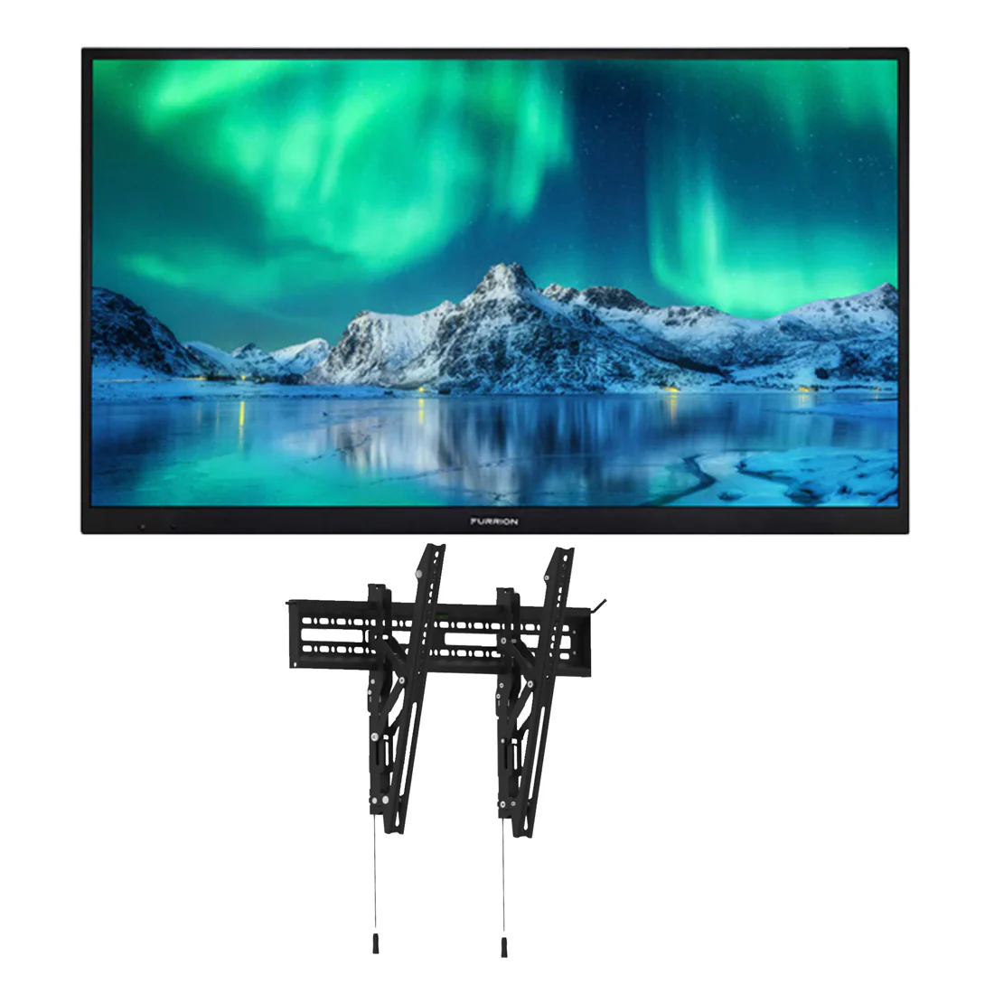 Furrion FDUF43CSA Aurora Weatherproof Outdoor 4K UHD LED Smart TV (Full Shade) | Furrion F2AA002ABBK Universal Outdoor Fixed Tilt Mount - Bundle