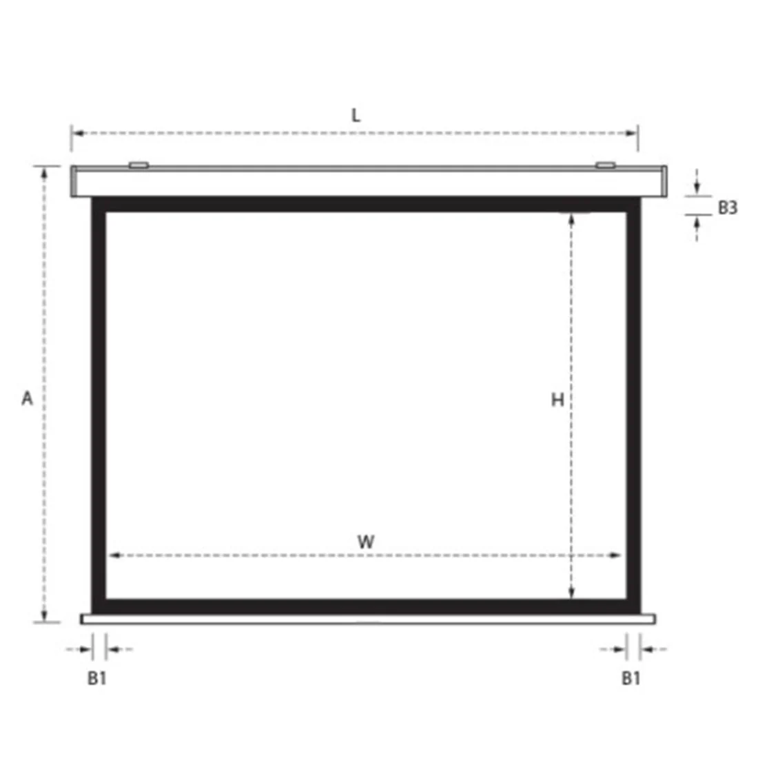 Grandview CB-P120 SR 120" Manual Pull-Down Projector Screen – White (CBP 120) - Image 3
