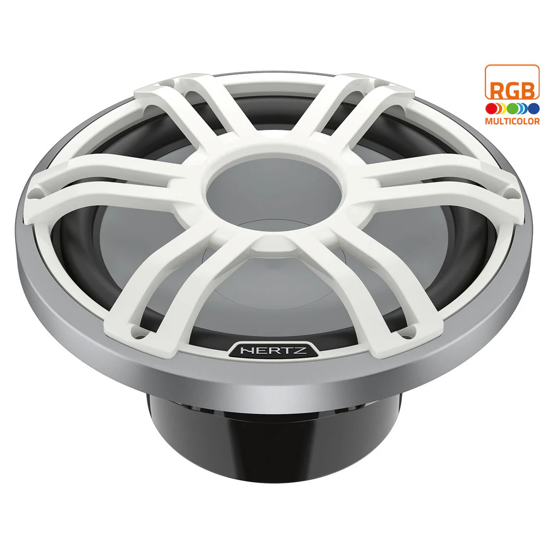 Hertz HMS 12 S2-LD-SW 12" 2-Ohm Marine Sport RGB LED Subwoofer - White Sport Grille (HMS 12 S2LDSW)