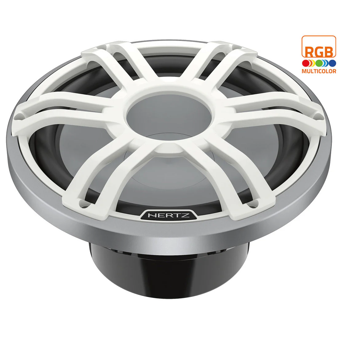 Hertz HMS 12 S4-LD-SW 12" 4-Ohm Marine Sport RGB LED Subwoofer - White Sport Grille (HMS 12 S4LDSW)