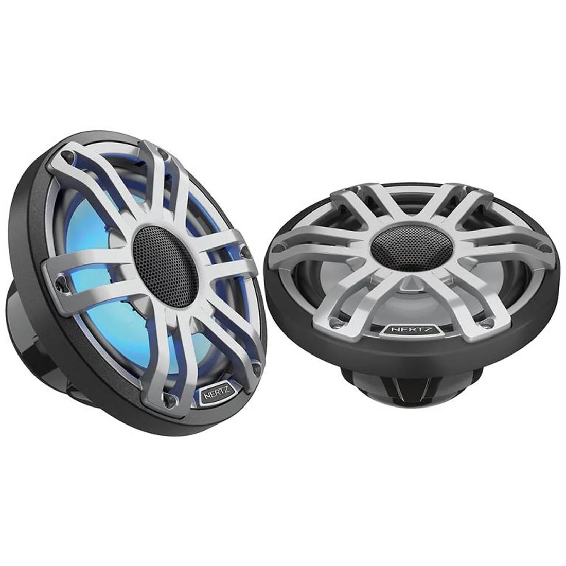 Hertz HMX 6.5 S-LD-G 6.5" 2-Way Marine Speakers with RGB LED Lighting - Gray (HMX 6.5 SLDG)