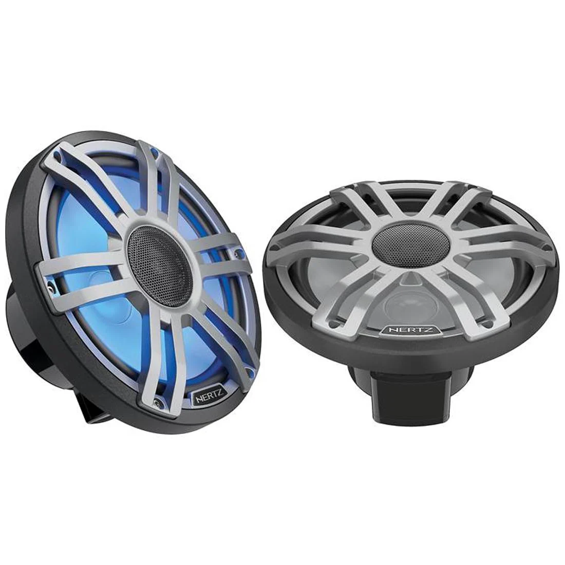 Hertz HMX 8 S-LD-G 8" 2-Way Marine Speakers with RGB LED Lighting - Gray (HMX 8 SLDG)