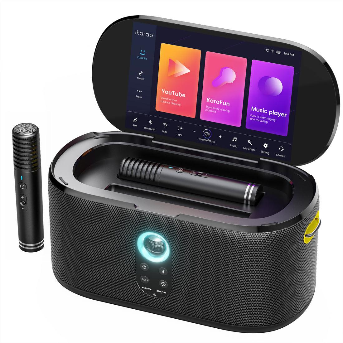 Ikarao Shell S1 Portable Karaoke Machine With Wireless Mics