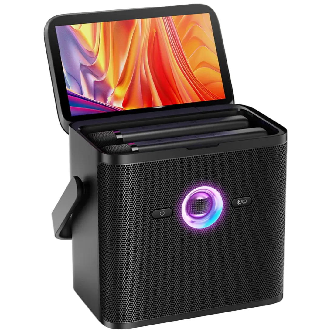 Ikarao Shell S3 Portable Karaoke Machine With 2 Wireless Mics - Black - Image 2
