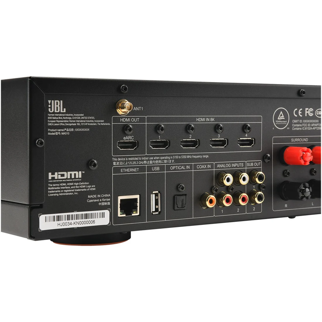 JBL MA510 5.2-Ch 8K HDMI 75W AV Receiver With Bluetooth Streaming - Image 15