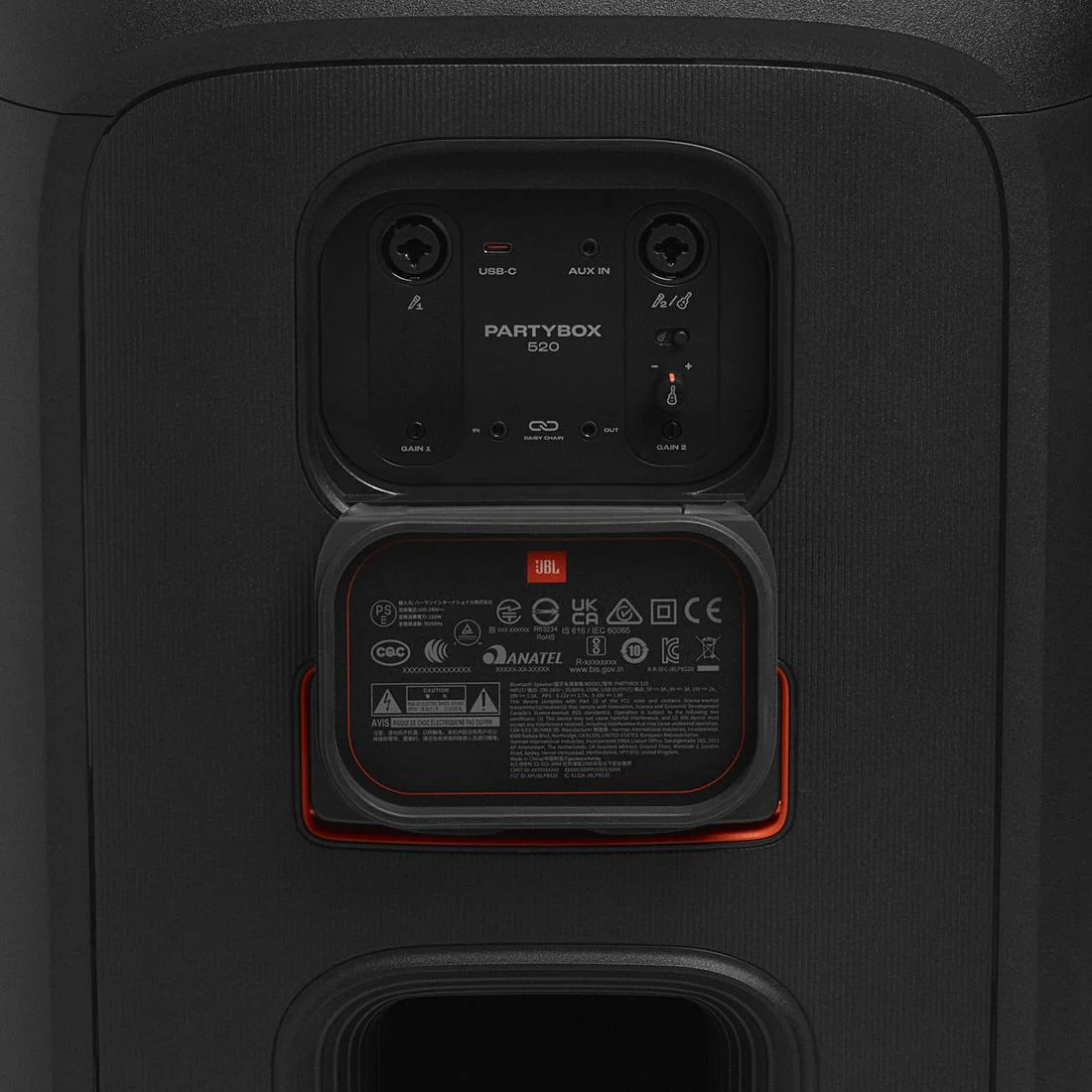 JBL PartyBox 520 Portable Battery Powered Party Speaker - Black - Image 4