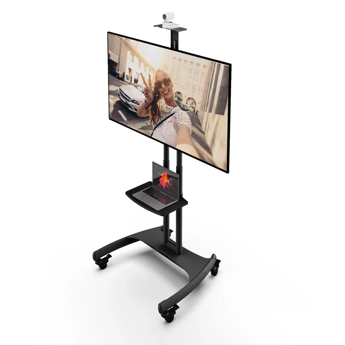 Kanto MTM65PL Rolling TV Cart with Height Adjustment for 37" - 65" TVs - Image 16