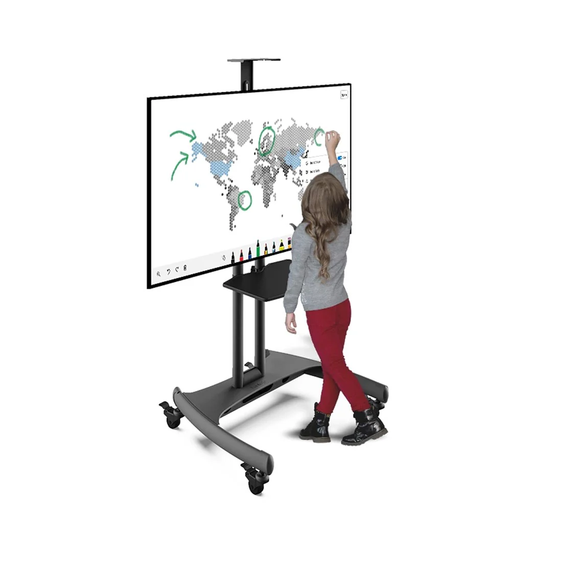 Kanto MTM65PL Rolling TV Cart with Height Adjustment for 37" - 65" TVs - Image 18