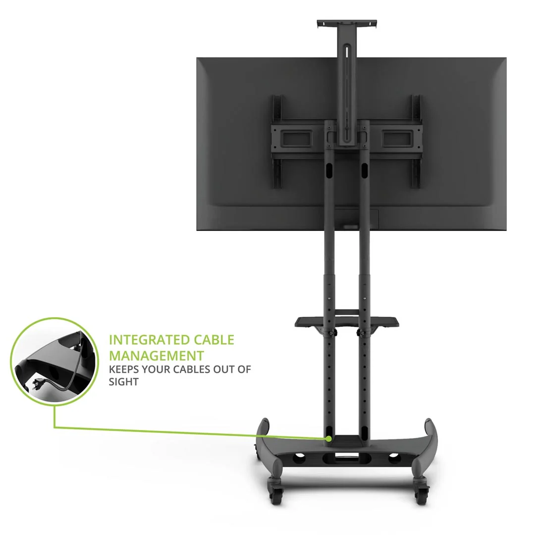 Kanto MTM65PL Rolling TV Cart with Height Adjustment for 37" - 65" TVs - Image 22