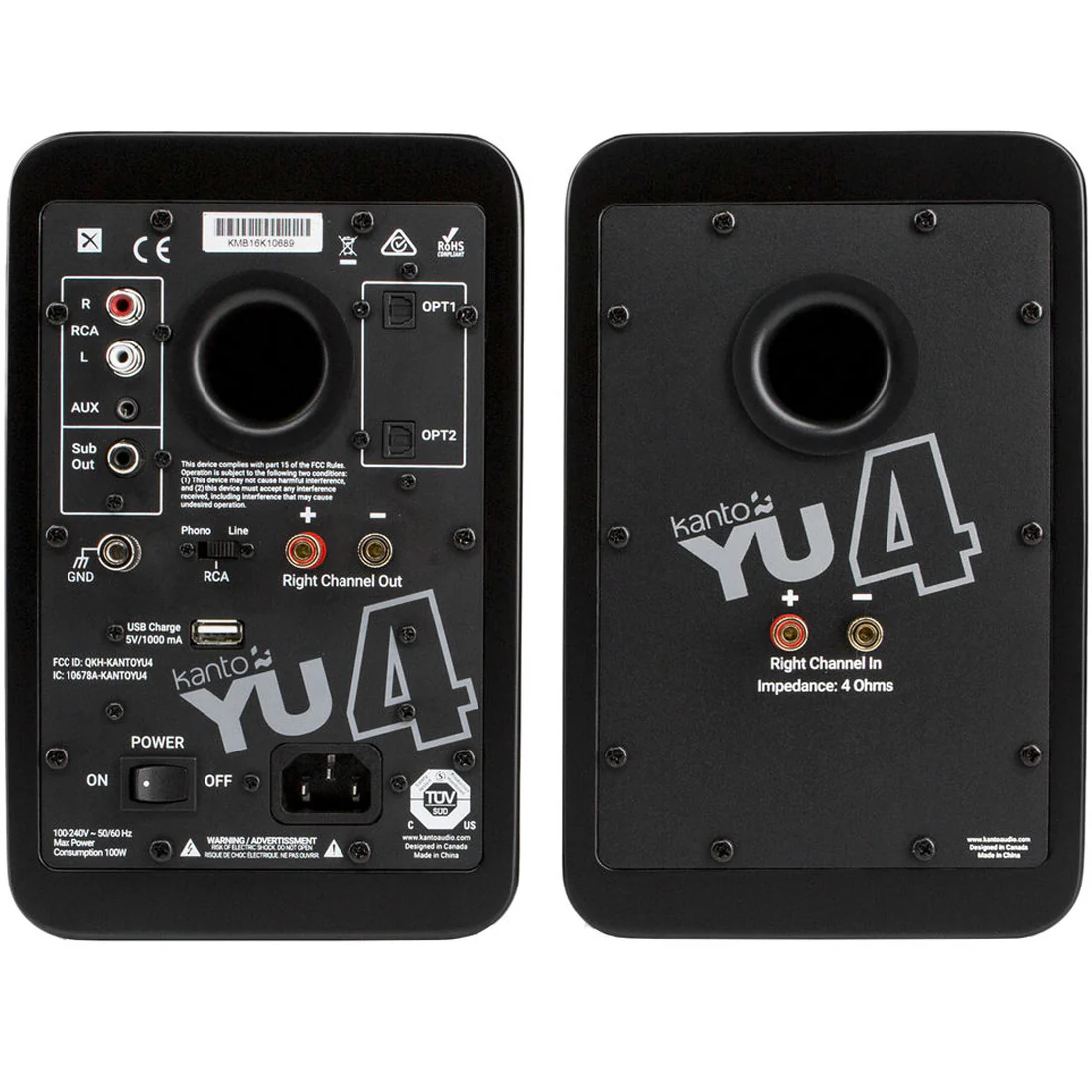 Kanto YU4MB YU4 Powered Desktop Speakers - Pair - Black (YU4MB) - Image 3