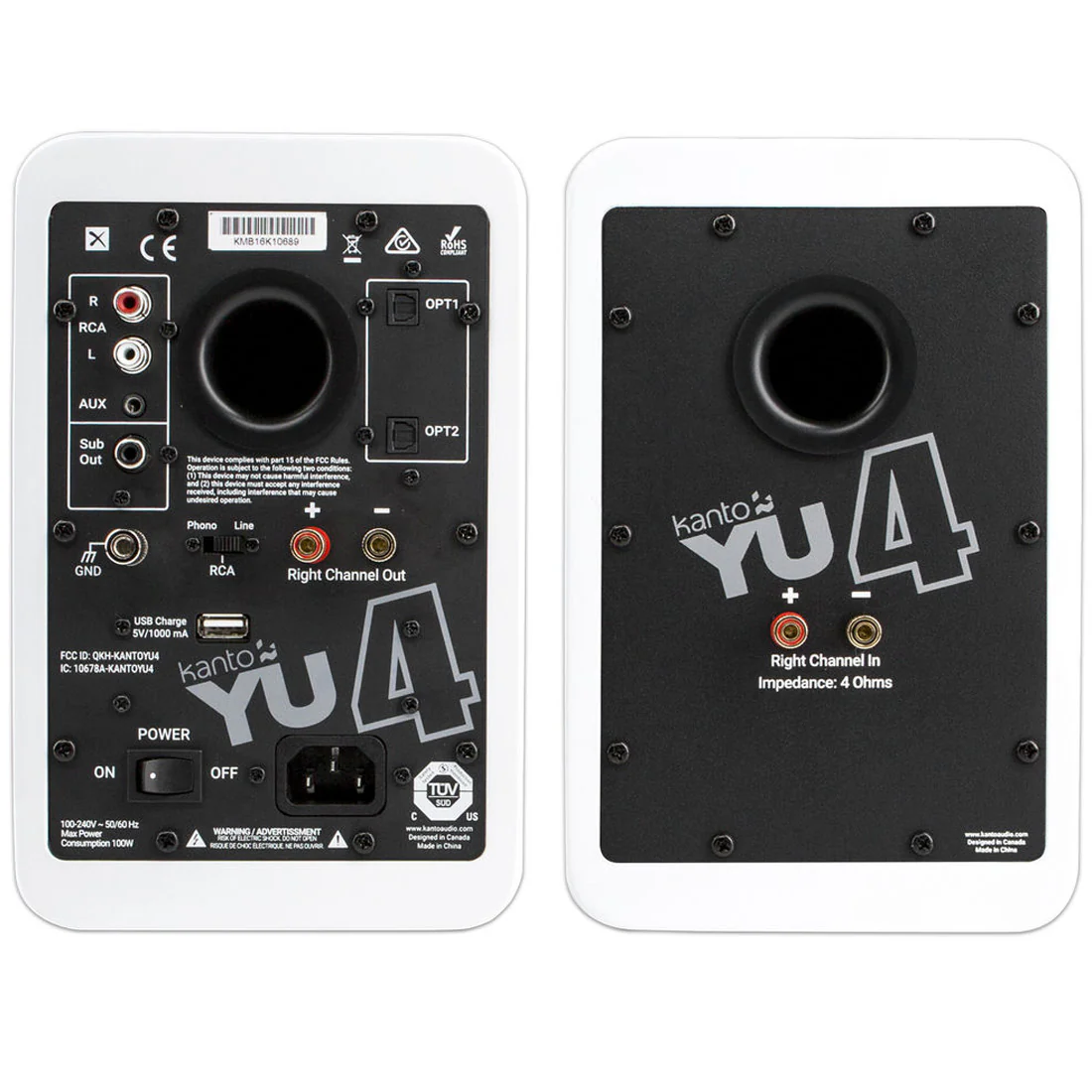 Kanto YU4MW YU4 Powered Desktop Speakers - Pair - White (YU4MW) - Image 3