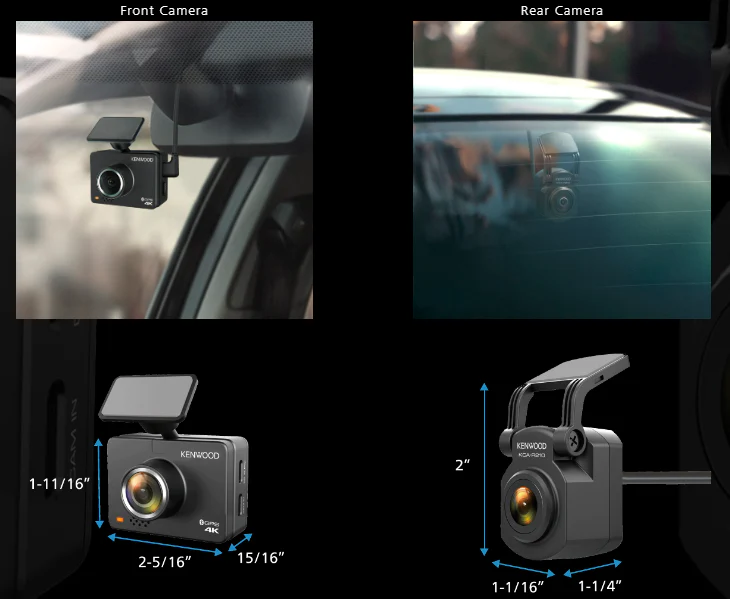 Kenwood DRV-A610WDP 2-Channel Compact 4K HD Dash Camera with 2" Display, Wi-Fi, and GPS - includes Rear-View Cam (DRVA610WDP) - Image 30