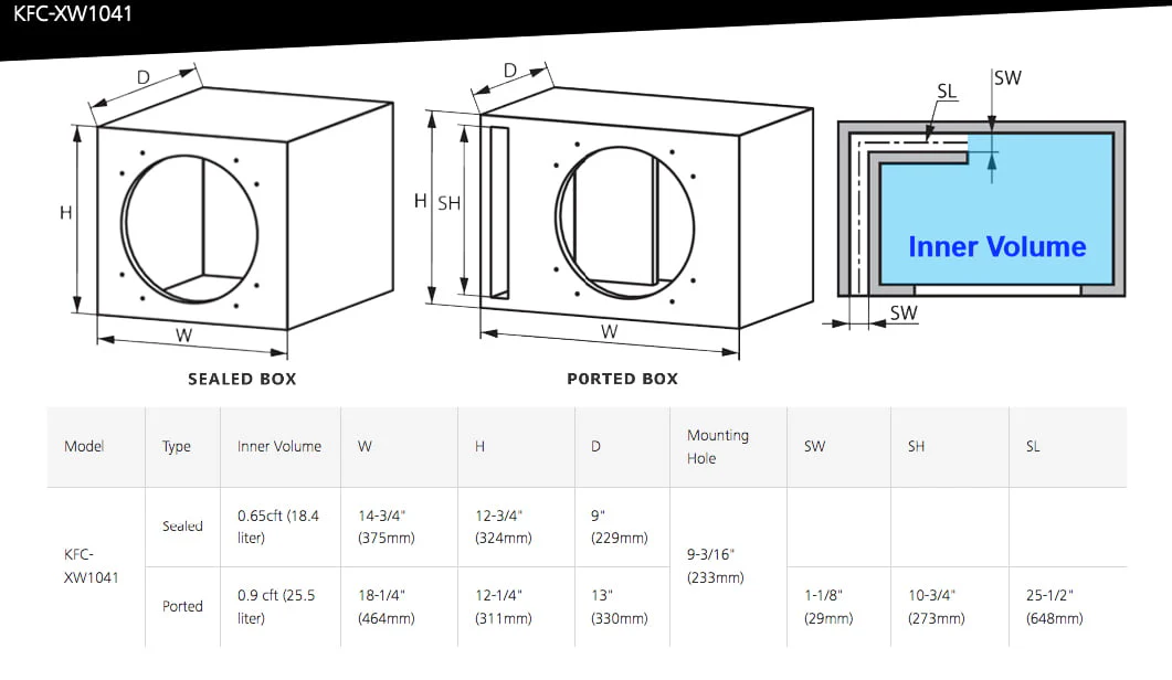Kenwood eXcelon KFC-XW1041 10" 4-ohm Component Subwoofer (KFCXW1041) - Image 4