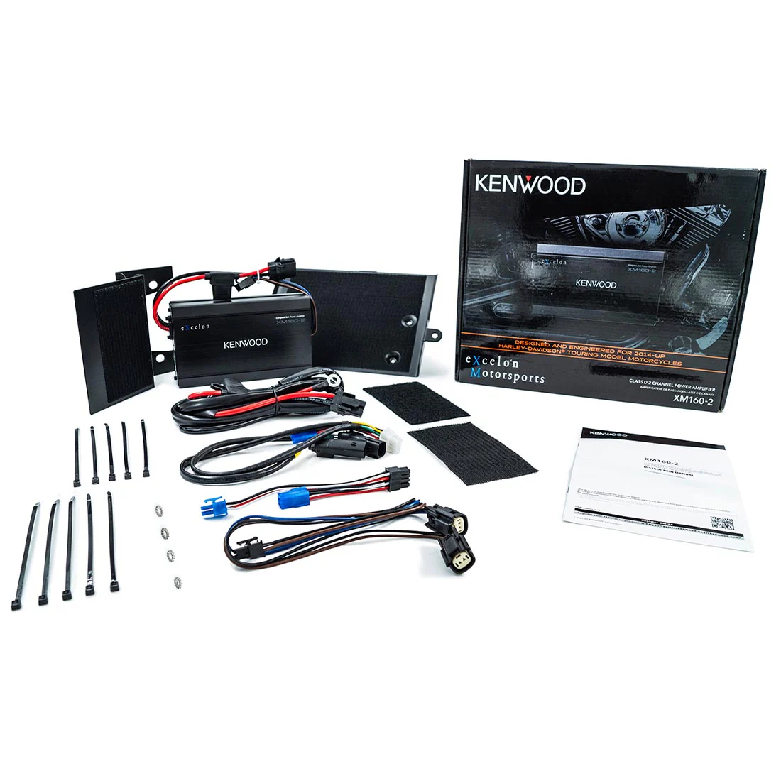 Kenwood eXcelon XM160-2 Compact 2-Channel Power Amplifier for Select 2014-up Harley-Davidson Motorcycles (XM1602) - Image 7