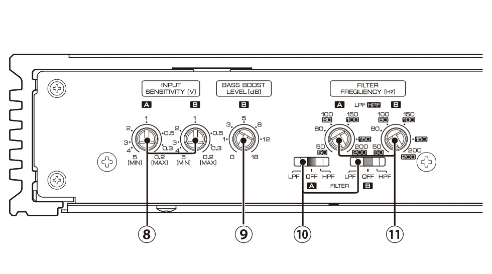Kenwood eXcelon XM302-4 4-Channel Powersports/Marine Amplifier - 50 watts RMS x 4 (XM3024) - Image 15