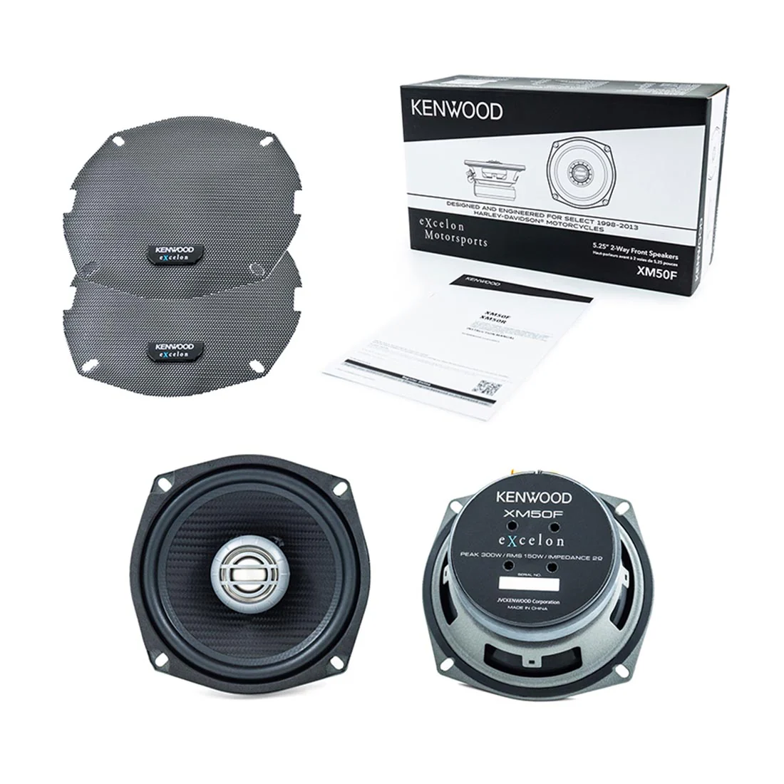 Kenwood eXcelon XM50F 5.25" Front Coaxial Speakers for Select 1998-2013 Harley Davidson Motorcycles - Image 4