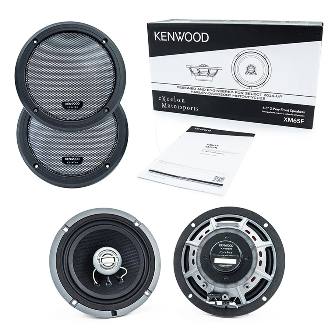 Kenwood eXcelon XM65R 6.5" Rear Coaxial Speakers for Select 2014-up Harley Davidson Motorcycles (XM65R) - Image 6