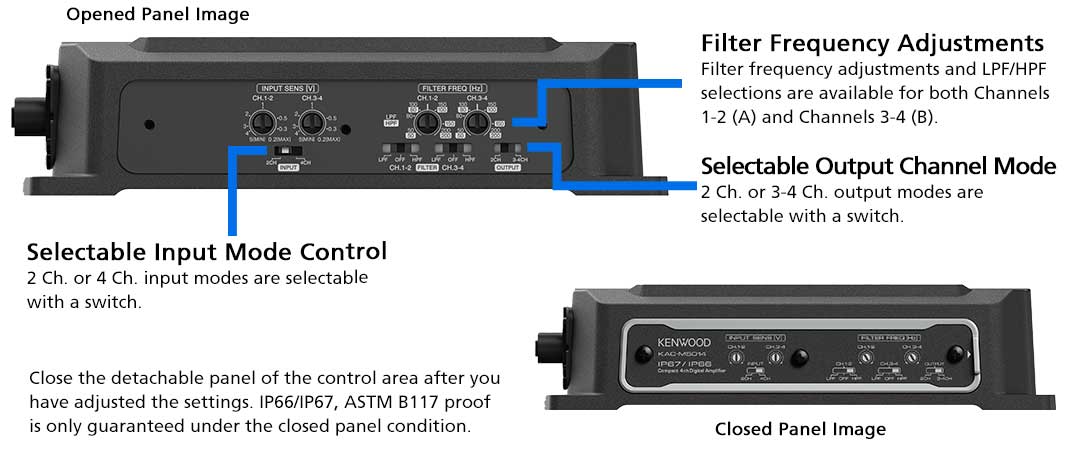 Kenwood KAC-M5014 Compact 4-Channel Powersports/Marine Digital Amplifier (KACM5014) - Image 13