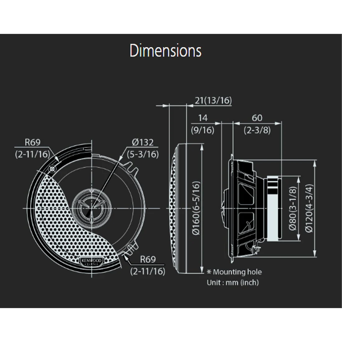 Kenwood eXcelon KFC-X135 5.25" 2-Way Speakers (KFCX135) - Image 3