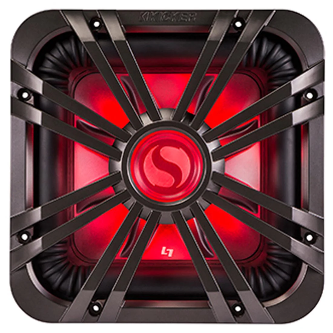 Kicker 11L712GLC 12" Square LED Grille for Solo-Baric L7 Subwoofer - Charcoal (11L712GLC) - Image 3